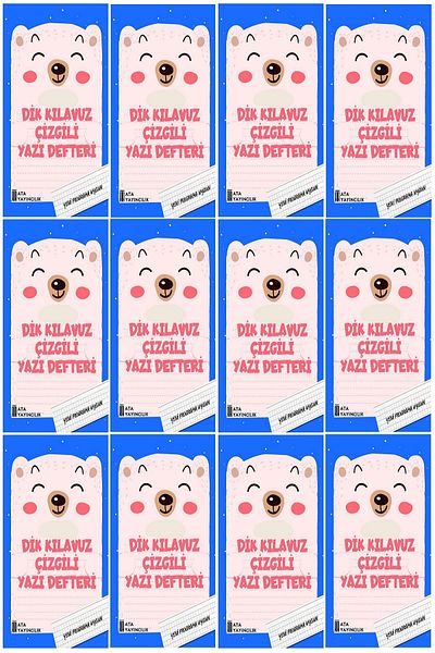 Ata Yayıncılık 1. Classroom New Suitable for Müfredata Upright Guide Line Writing Notebook Large Size (12 Pieces)