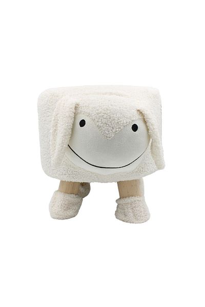 Arti Casa Taburet decorativ pentru camera copilului, în formă de miel, culoare albă, 36x28x27 cm, Arti Casa