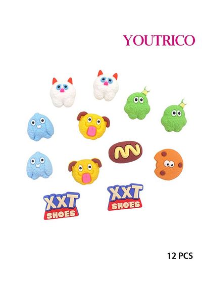 Youtrico 12pcs Cute Monster Jibbitz Charms for PVC Slipper Ornament