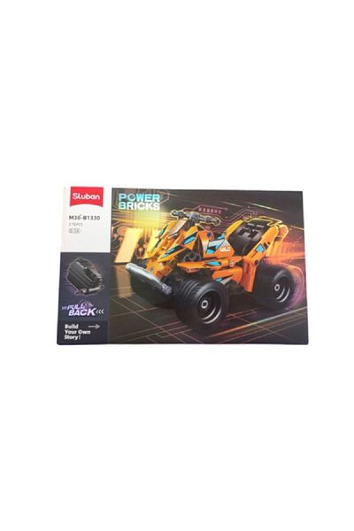 Sluban 176-Piece Power Bricks Pull Back Quad Bike Building Set Orange and Black