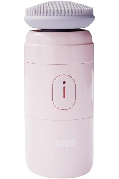 KiCa فرشاة تنظيف برأسين للتنظيف (وردي باهت)