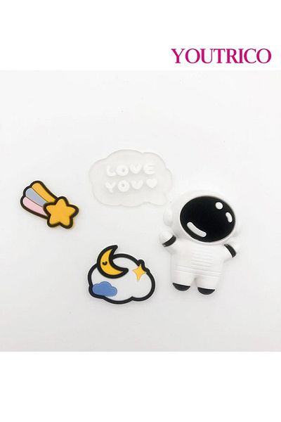 Youtrico 8pcs Astronaut Series Jibbitz Charms for PVC Slipper Ornament