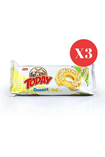 Elvan Banana Donut 35 Gr. 6 pieces (1 Pack) x 3