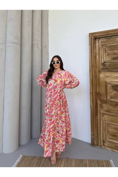 JESSE STORY Γυναικείο Φόρεμα Hijab Modal Φόρεμα με λουλουδάτο σχέδιο