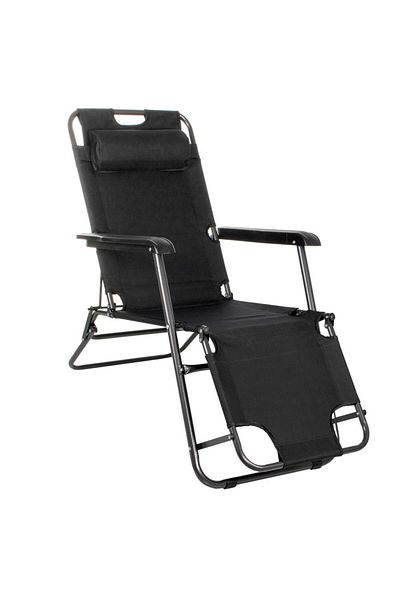SERSIMO Relax Zero Gravity folding sun lounger, 80x60x153cm, black