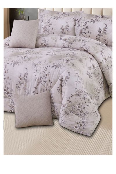 smart home Double-sided comforter set, 6-piece bedspread, 6-piece filling comforter, 100% microfiber comforter, 230 x 250 cm