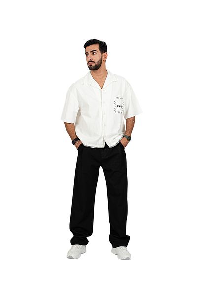 SWAG SA Square-neck shirt with embroidered pocket and Swag logo