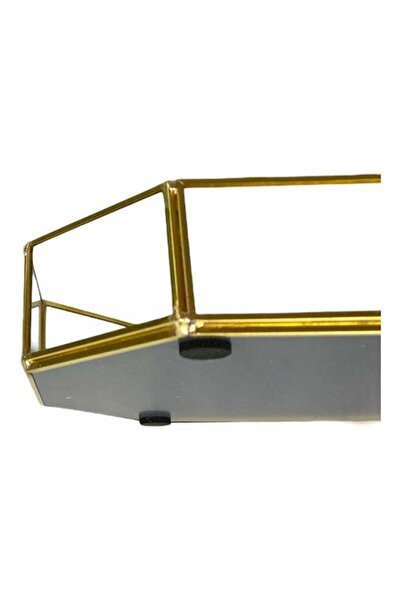 COOYA Octagon Shaped Tray Clear/Gold 24.5x18cm