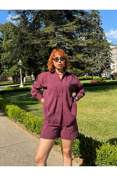 Bak'ap Premium Suite Shiny Stone Shorts-Stone Shirt Double Set