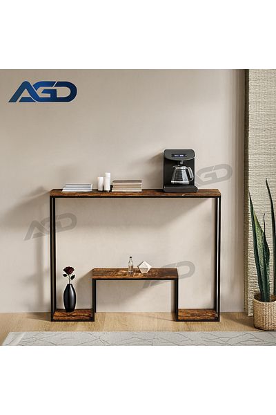 AGD Modern Design 3-Tier Console Table, Coffee Table, Entryway, Living Room, 110*25*86cm