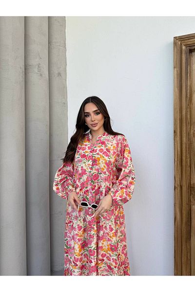 JESSE STORY Women's Hijab Dress Modal Fabric Floral Pattern Dress