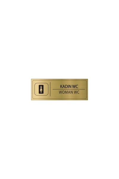 Mayeka Kadın Wc İsimlik Altın Metal Kapı İsimliği Levhası Yönlendirme Tabelası