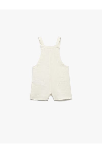 Koton Buttoned Strap Cotton Short Salopet Jumpsuit