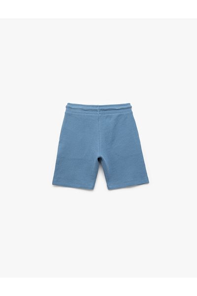 Koton Cotton Tie Waist Applique Detailed Pocket Shorts