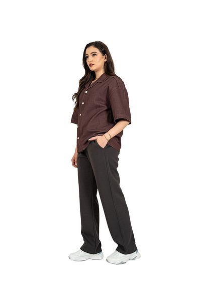 SWAG SA Square-cut shirt with side and back embroidery