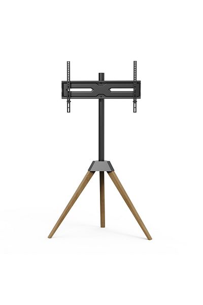 FlashHawk Wood TV Tripod Stand for 32-65 Inch LED TVs, Heavy-Duty 45KG Capacity Tripod TV Mount with ±25°