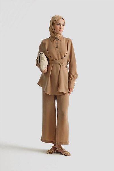 Armine Cross Tie Kupra Suit 25Y6032 Sahra