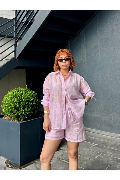 Bak'ap Premium Suite Shiny Stone Shorts-Stone Shirt Double Set