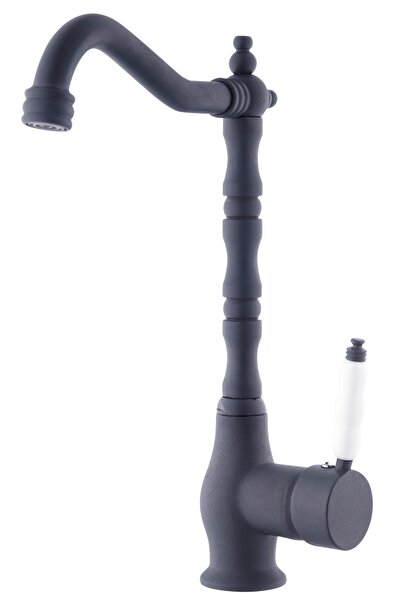 hilal خلاط حوض مطبخ ريفي من أنثراسيت