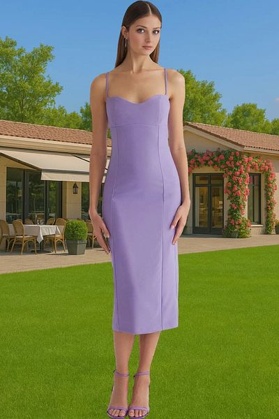 PayBuy Stylish Midi Length Bodycon Evening Dress Made of Woven Fabric Premium Quality Carefully Selected for Graduation