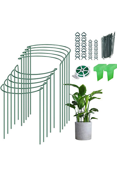 Saharaz مجموعة من 10 أوتاد لدعم النباتات، عرض 10 بوصات وارتفاع 16 بوصة، تدعم ...