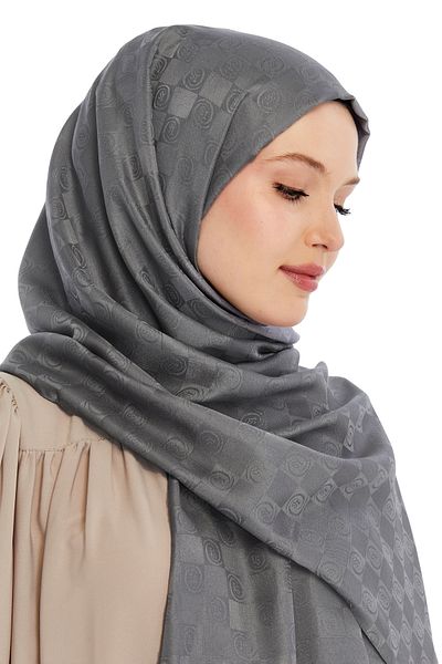 Altobeh Monogram Checkerboard Pattern Shawl - Smoked