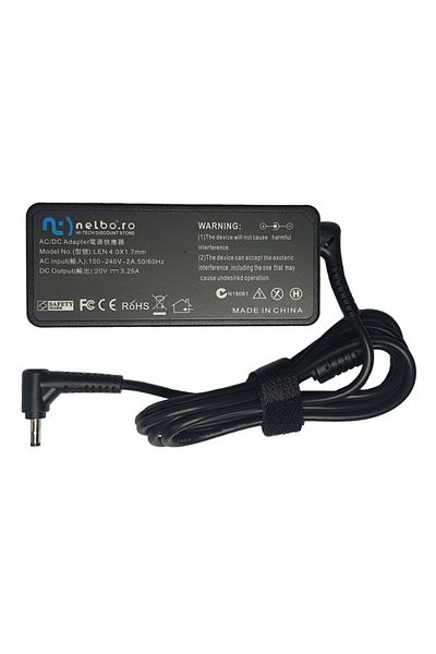 nelbo nelbo laptop charger compatible with Lenovo IdeaPad 100-15IBD 65W 20V 3.25A, plug type 4.0 x 1.7 mm