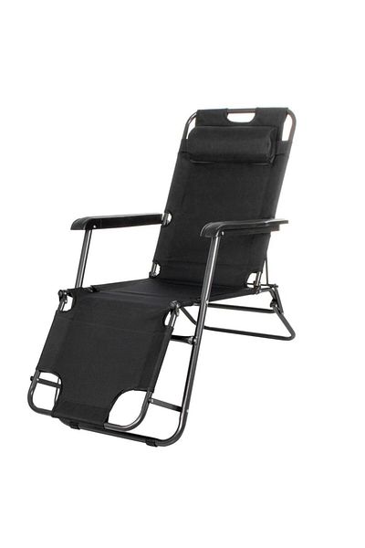SERSIMO Relax Zero Gravity folding sun lounger, 80x60x153cm, black