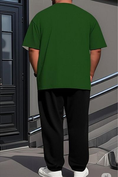 NO 601 Men's Green T-Shirt Black Tracksuit Bottom Red Paris Plus Size Battal Size Team