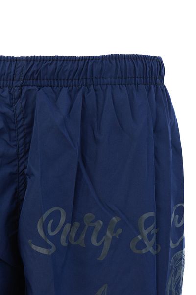 Oppland Men's Sea Pool Shorts Sporty Printed Elastic Waist Lace-Up Pocket Water Repellent Comfortable Lightweight