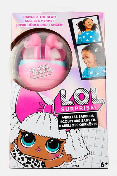 L.O.L. SURPRISE سماعات أذن موسيقية لاسلكية للبنات، لون وردي