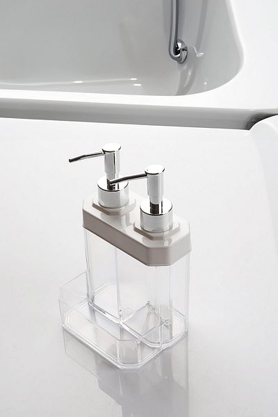 Porselen Diyarı Wendy Plastic Sponge Compartment Transparent Liquid and Dish Soap Dispenser