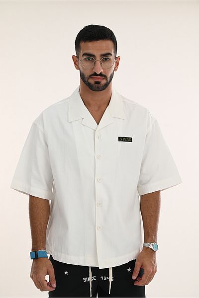 SWAG SA Embroidered summer shirt with short sleeves