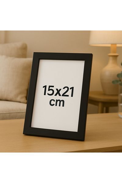 seninürünün 15X21Cm Pvc Glazed Plastic Black Blank Frame Photo Frame Desktop and Wall Use 24Pcs
