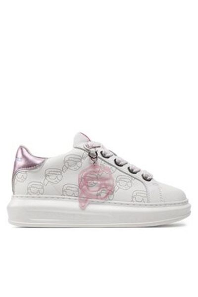 Karl Lagerfeld Women's Sneakers white KARL LAGERFELD-KL62522 01V WHITE LTHR W/LILAC