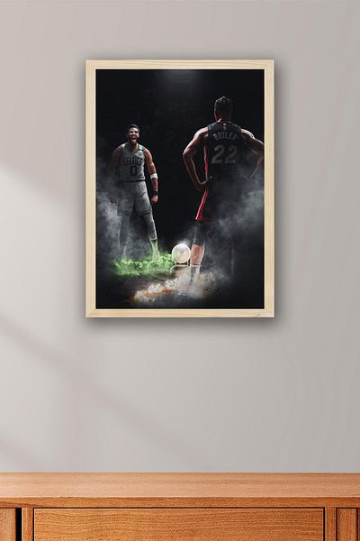 Saturn Pictură înrămată Jayson Tatum Jimmy Butler - Pictură poster NBA de baschet