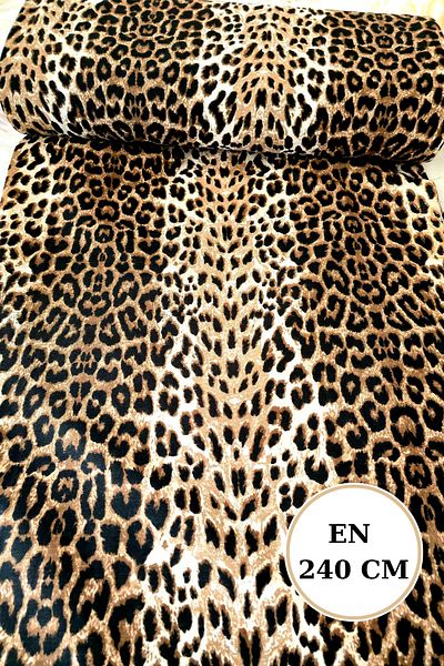 Morlay 100% βαμβακερό καφέ Leopard Poplin Fabric Πλάτος: 240 cm Παπλωματοθήκη, σεντόνι, μαξιλαροθήκη, φόρεμα και τσάντα