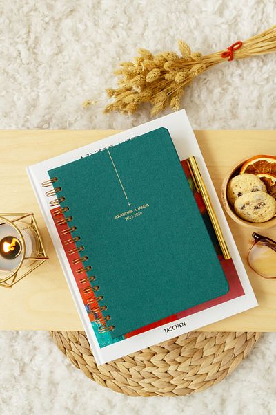 Matt Notebook 2025-2026 A5 Λινό Ακαδημαϊκό Ατζέντα Σπιράλ 15x21 cm - 17 Μηνιαίο Σκούρο Πράσινο