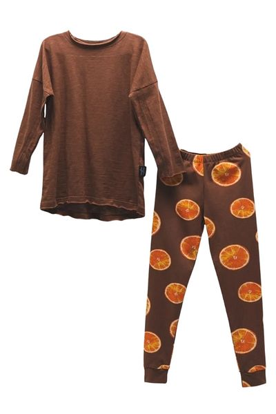 Moi Noi 2-Piece Cotton Suit Tights Brown