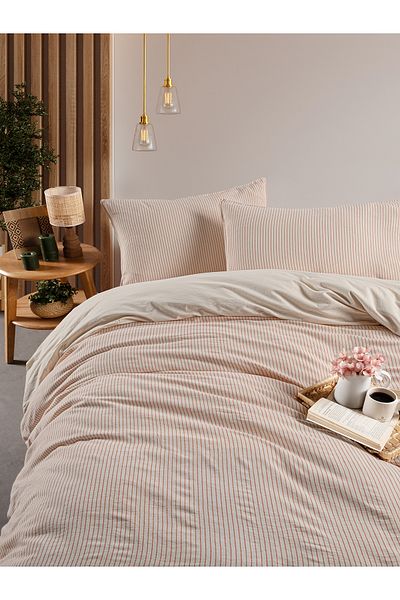 BED LİNE Set cuvertură de pilota dublă Melodi cu cutie de țiglă