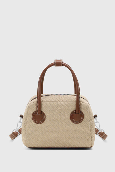 Housebags Doğal Hasır Vintage Çok Yönlü PU Deri Çapraz Askılı Çanta 275