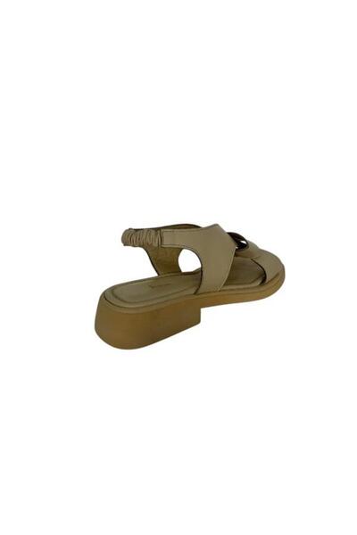 KEMAL TANCA 862 M-320 Women's Khaki Leather Sandals