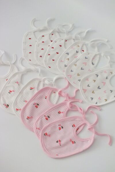 Bebe wini (12 قطعة) مريلة أطفال منقوشة من القطن بنسبة 100% من بيبي ويني