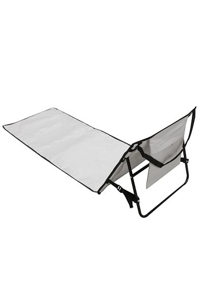 SERSIMO Foldable beach lounger, backrest with metal frame, adjustable, 150x47 cm, gray
