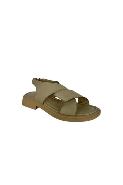 KEMAL TANCA 862 M-320 Women's Khaki Leather Sandals