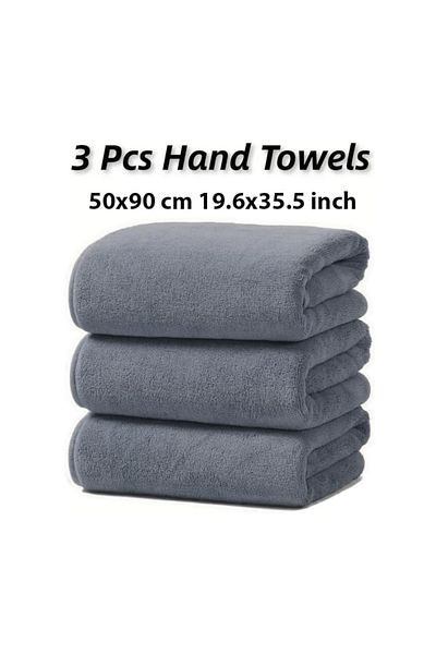 Fabienne 3-Piece Multipurpose Microfiber Towel, Gym & Hand Towel, Hair Towel 50x90cm