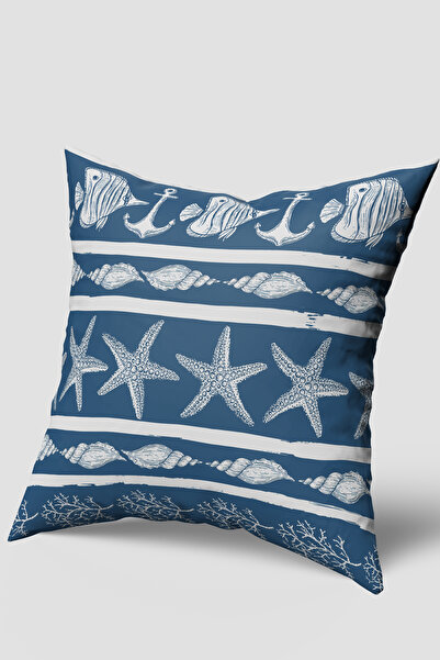 EsnafAli Husă pentru pernă cu tematică marină bleumarin