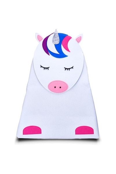 DELPI Foldable Storage Basket for Toys or Clothes, 58 X 50 cm, Handle, Unicorn Design
