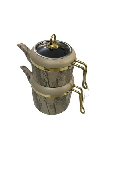 CENGİZ ÇEYİZ BELARİVA MARBLE Mermer Desenli Granit Çaydanlık Demlik Üst 1,25 ...