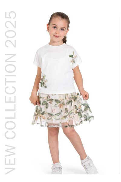 Emilakids New Season Girl's Floral Balloon Skirt Bottom-Top Set
